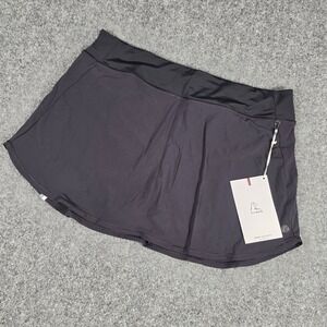 Rhoback Steffi Active Skort Womens XL Midnight Black Solid Built-in Liner NWT